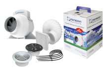 NVA UMDTK Turbo Shower Fan Kit Chrome/White